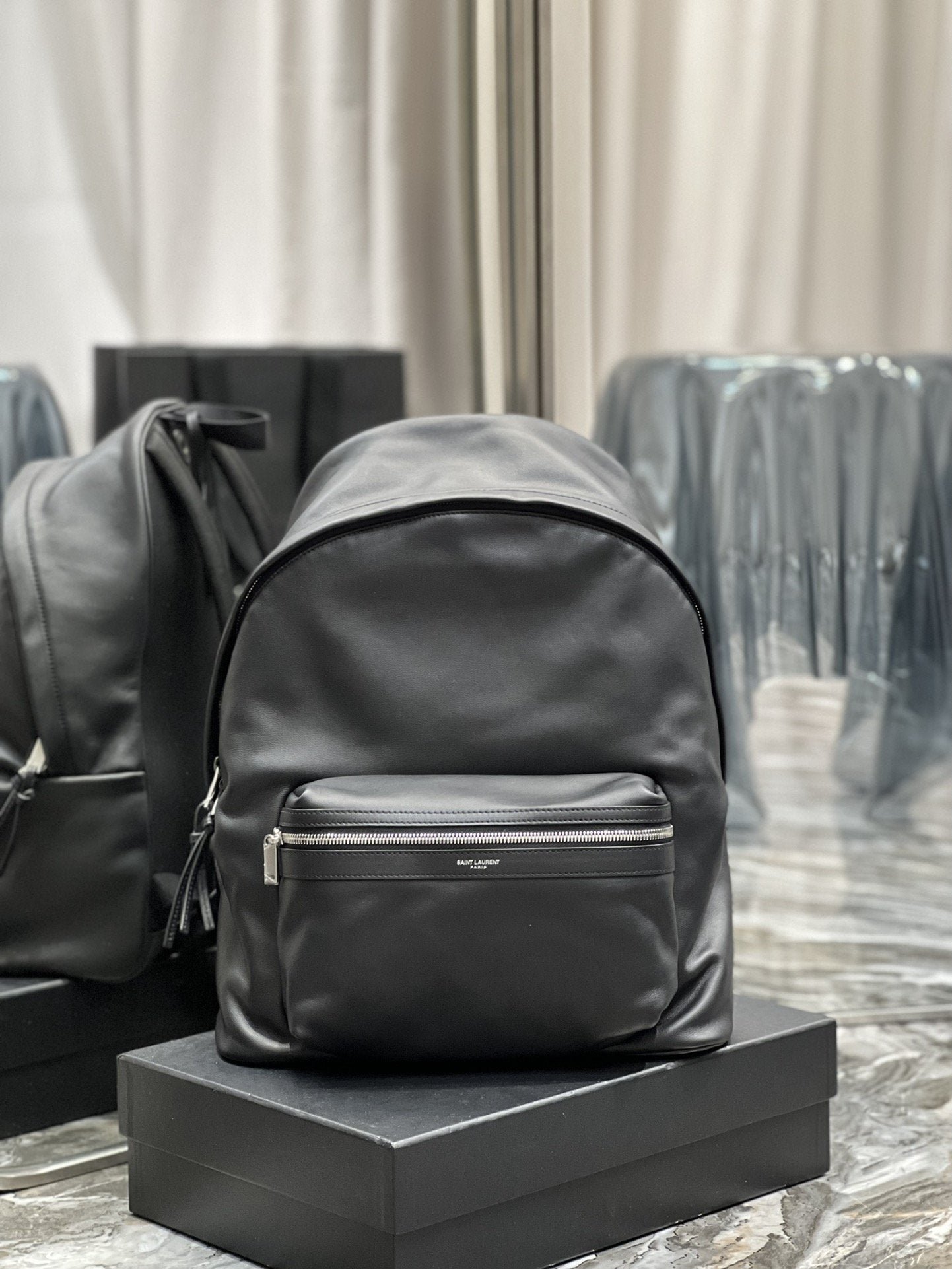 Saint Laurent City Backpack Unisex 38cm Black