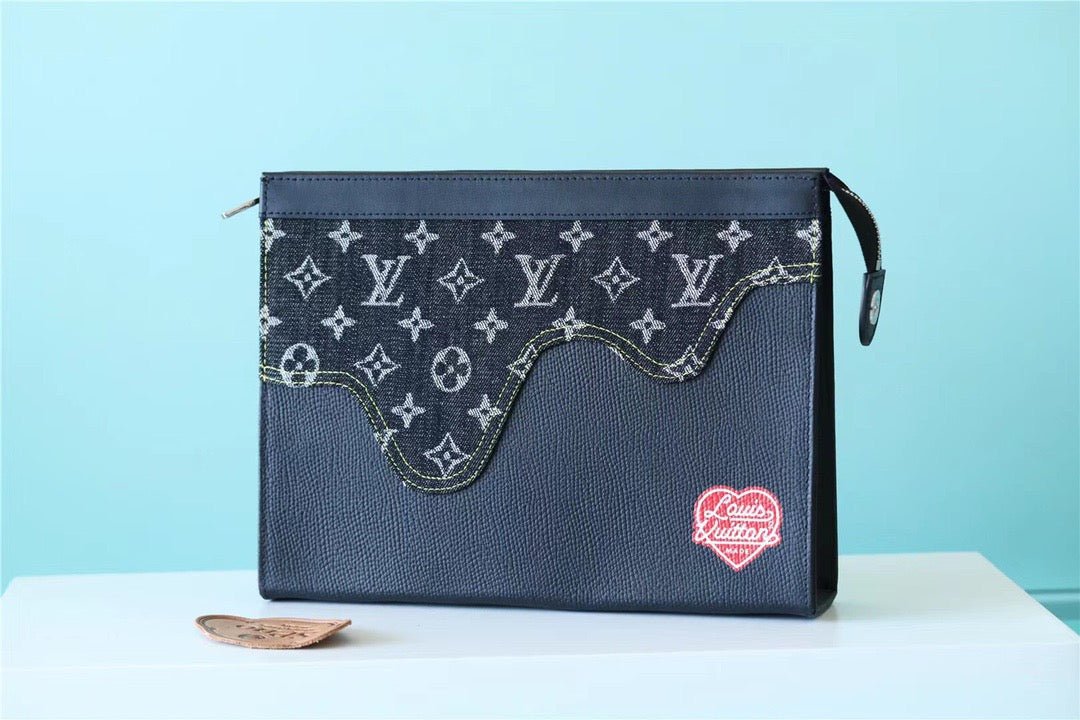 Louis Vuitton Pochette Voyage MM Monogram Drip Black By Nigo For Pre-Spring, Mens Travel Accessories 27cm LV M45961