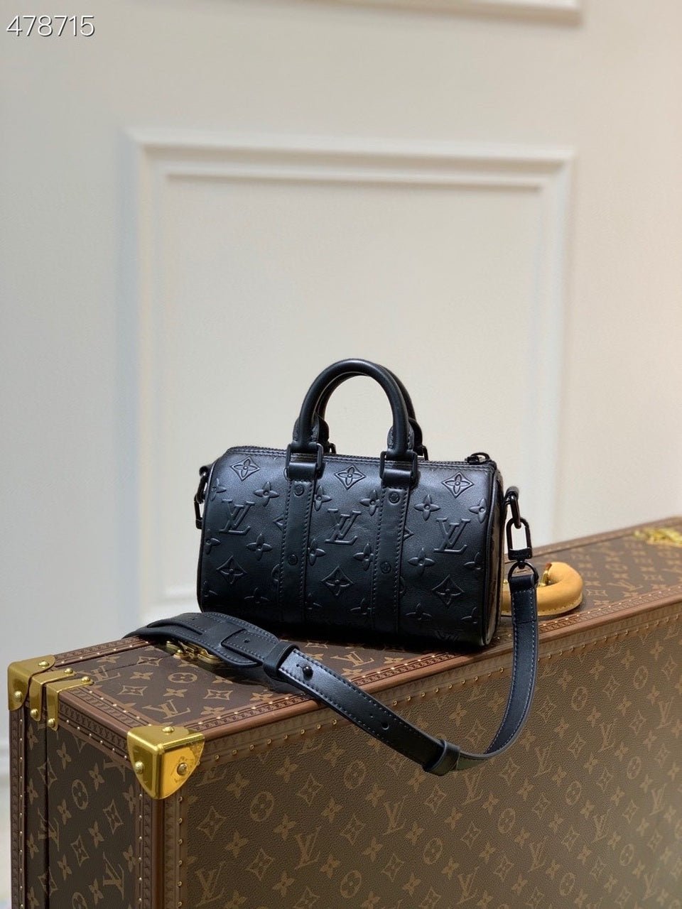 Louis Vuitton Keepall XS Bag 20cm Monogram Seal Cowhide Canvas Spring/Summer Collection M57961, Black