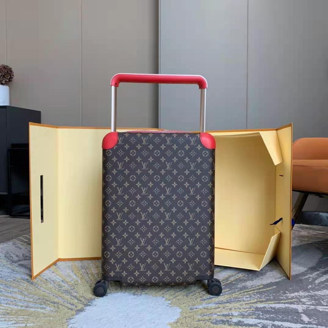 Louis Vuitton Horizon 55 Luggage Trolley Monogram Canvas Spring/Summer Collection M2 , Brown/Red