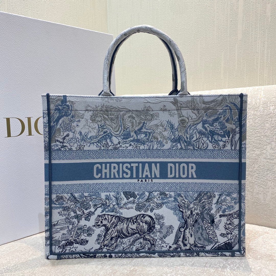 Christian Dior Book Tote Bag 42cm Blue