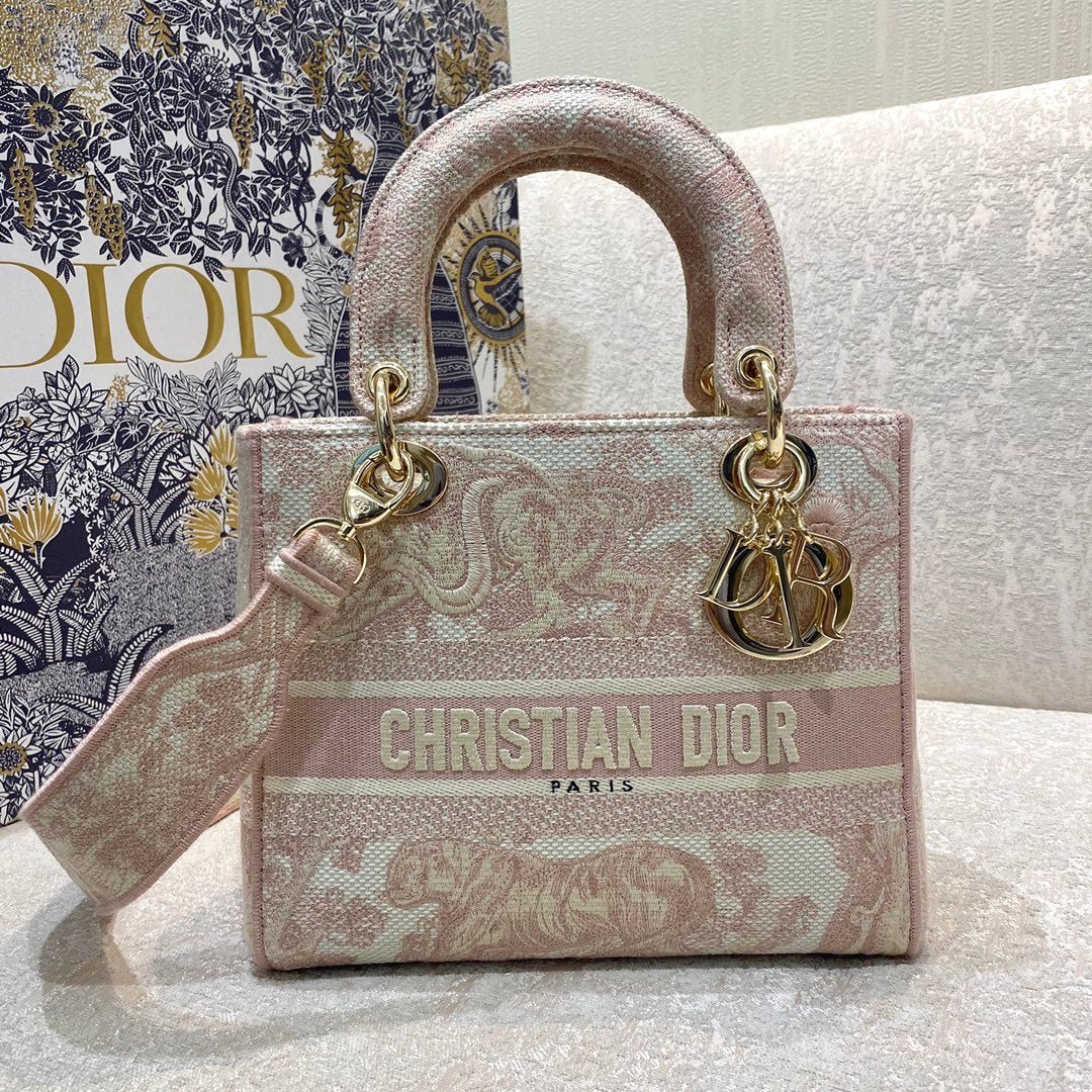 Christian Dior Medium Lady D-Lite Bag 24cm Pink