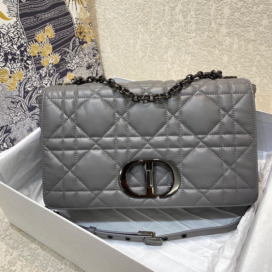 Christian Dior Large Caro Bag 28cm Dark Grey