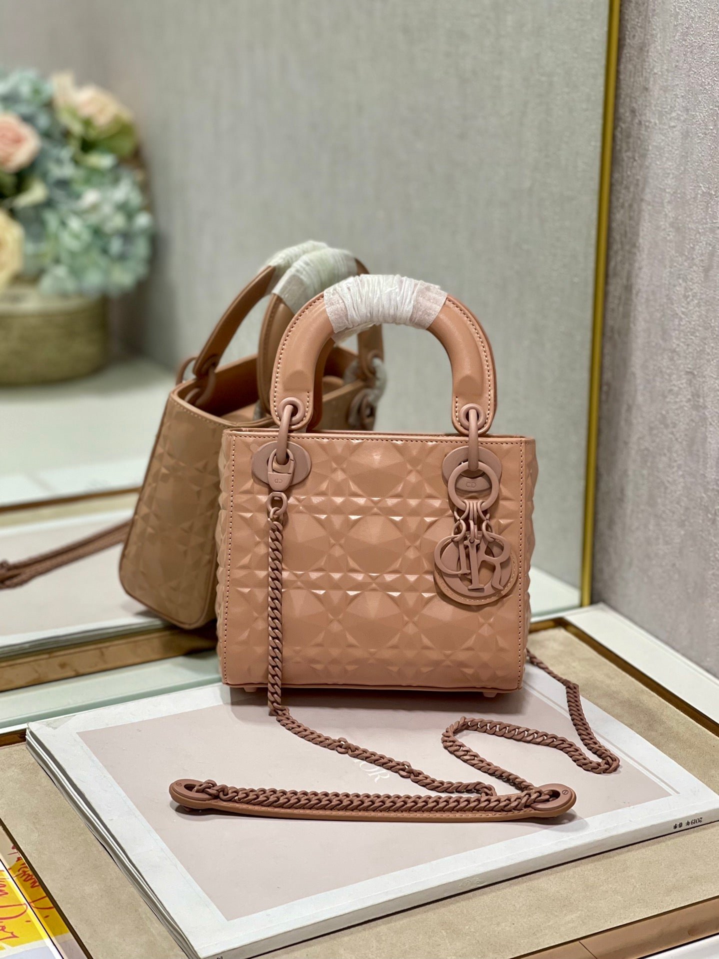 Christian Dior Lady Dior Bag 17cm Brown