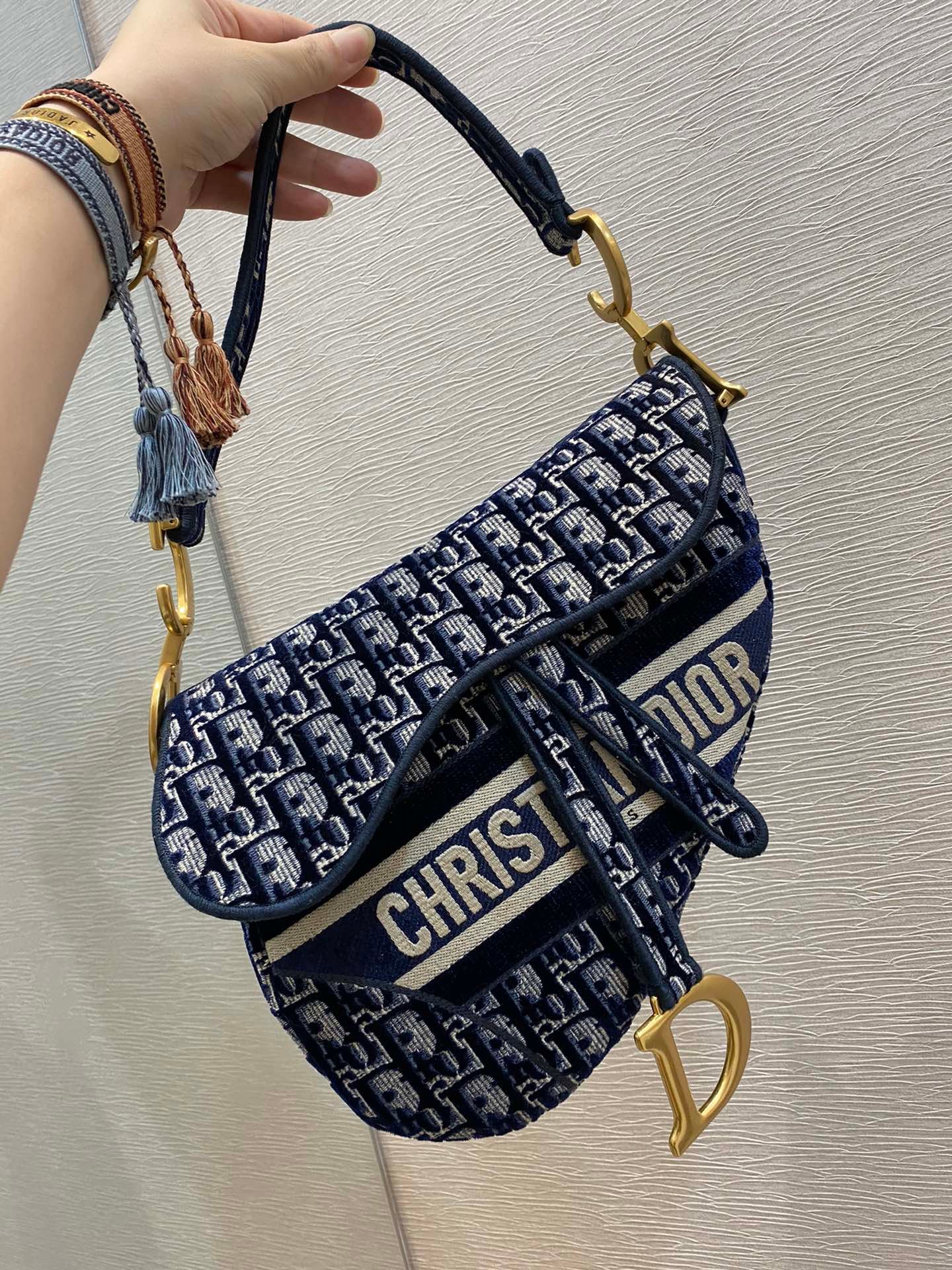 Christian Dior Blue Handle Bag 25cm