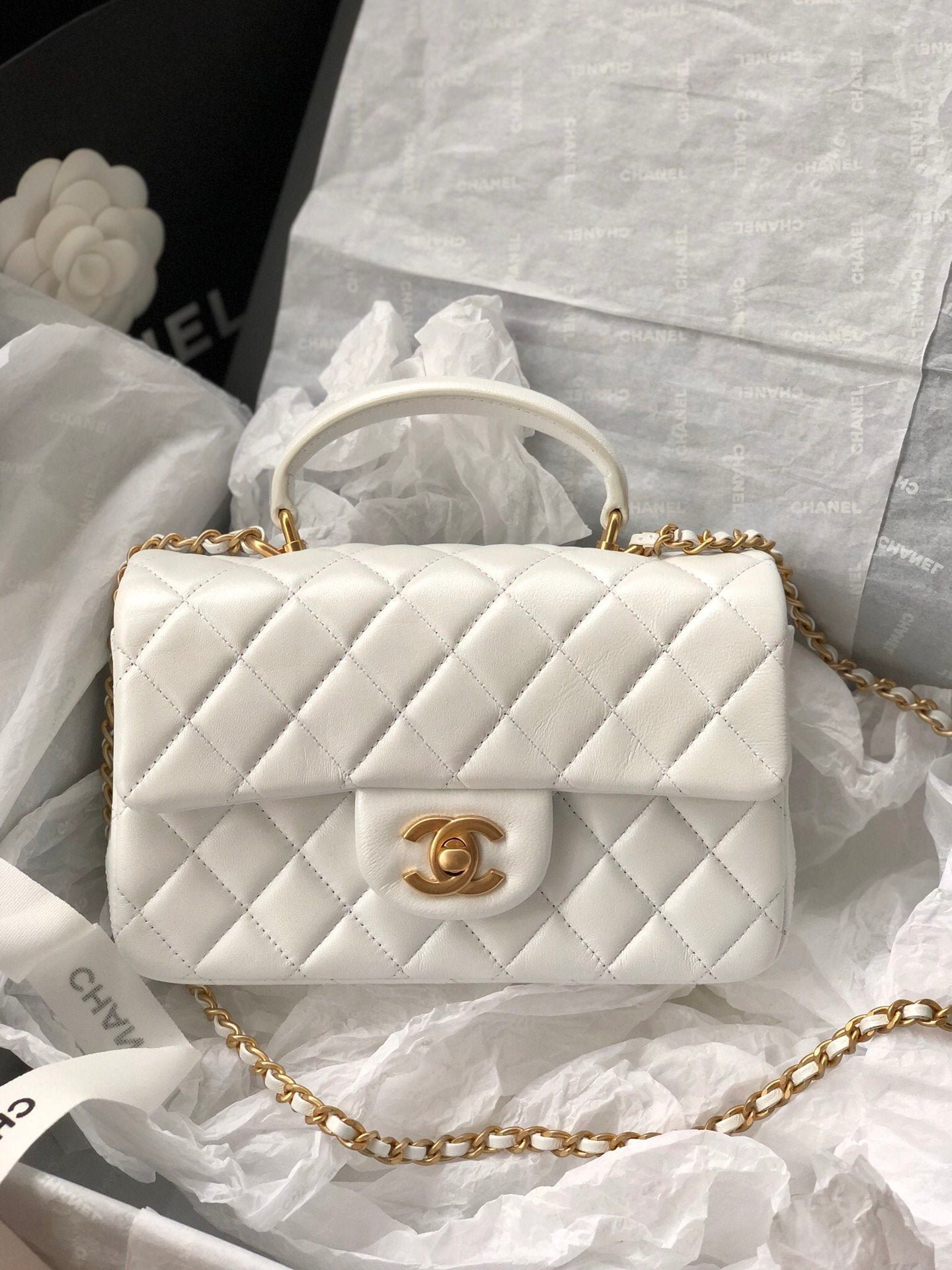 Chanel Classic Flap Bag 20cm White