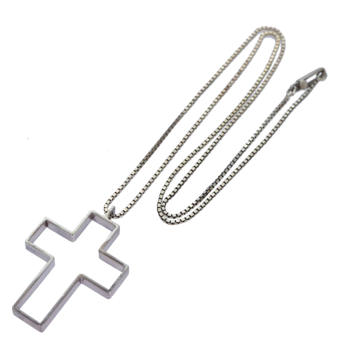 GUCCI Cross Necklace Ag925 Silver Auth am6763