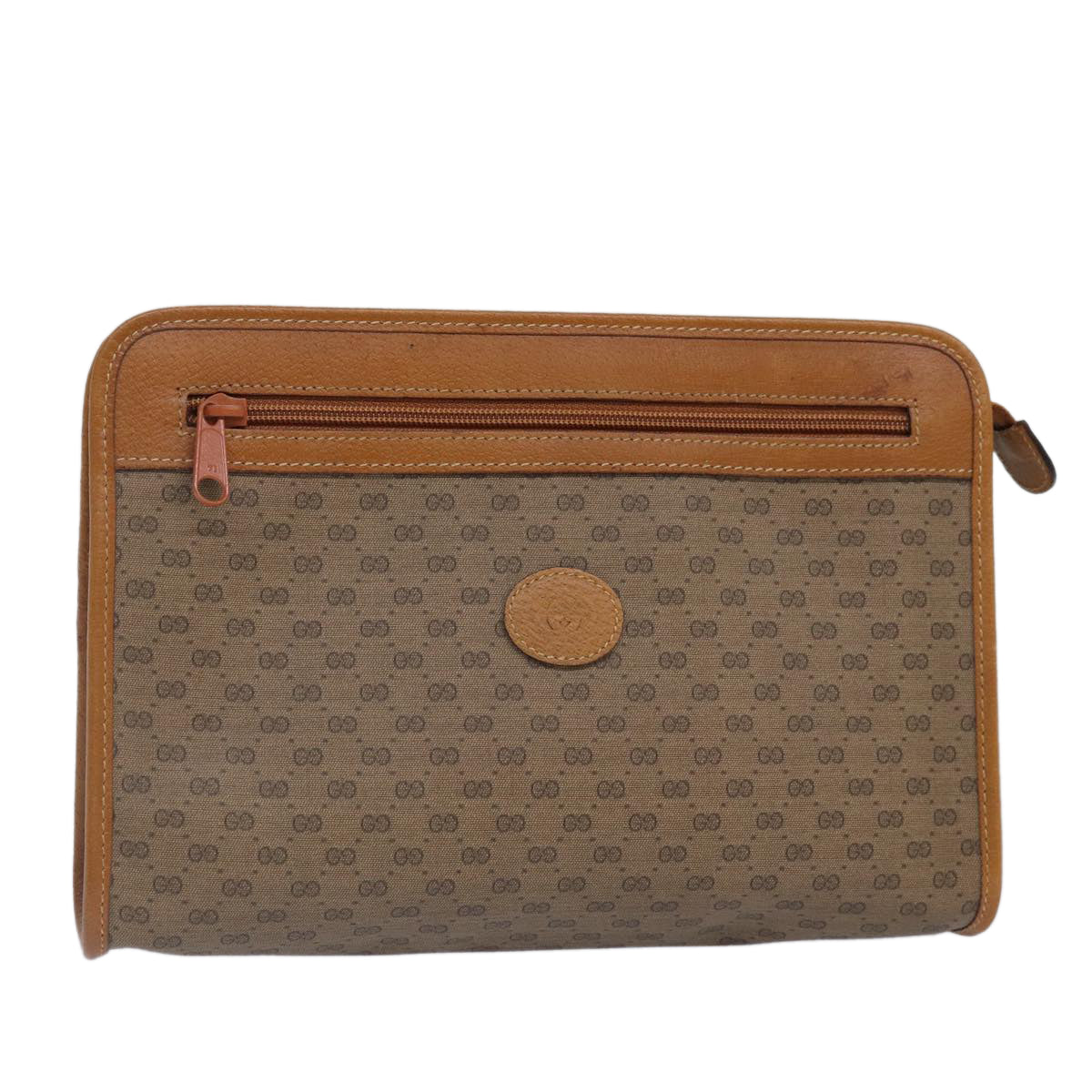 GUCCI Micro GG Supreme Clutch Bag PVC Beige 014 115 6063 Auth fm3788