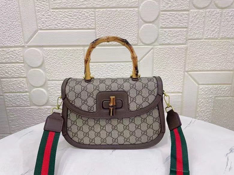 Gucci Bamboo Top Handle Crossbody Shoulder Handbag