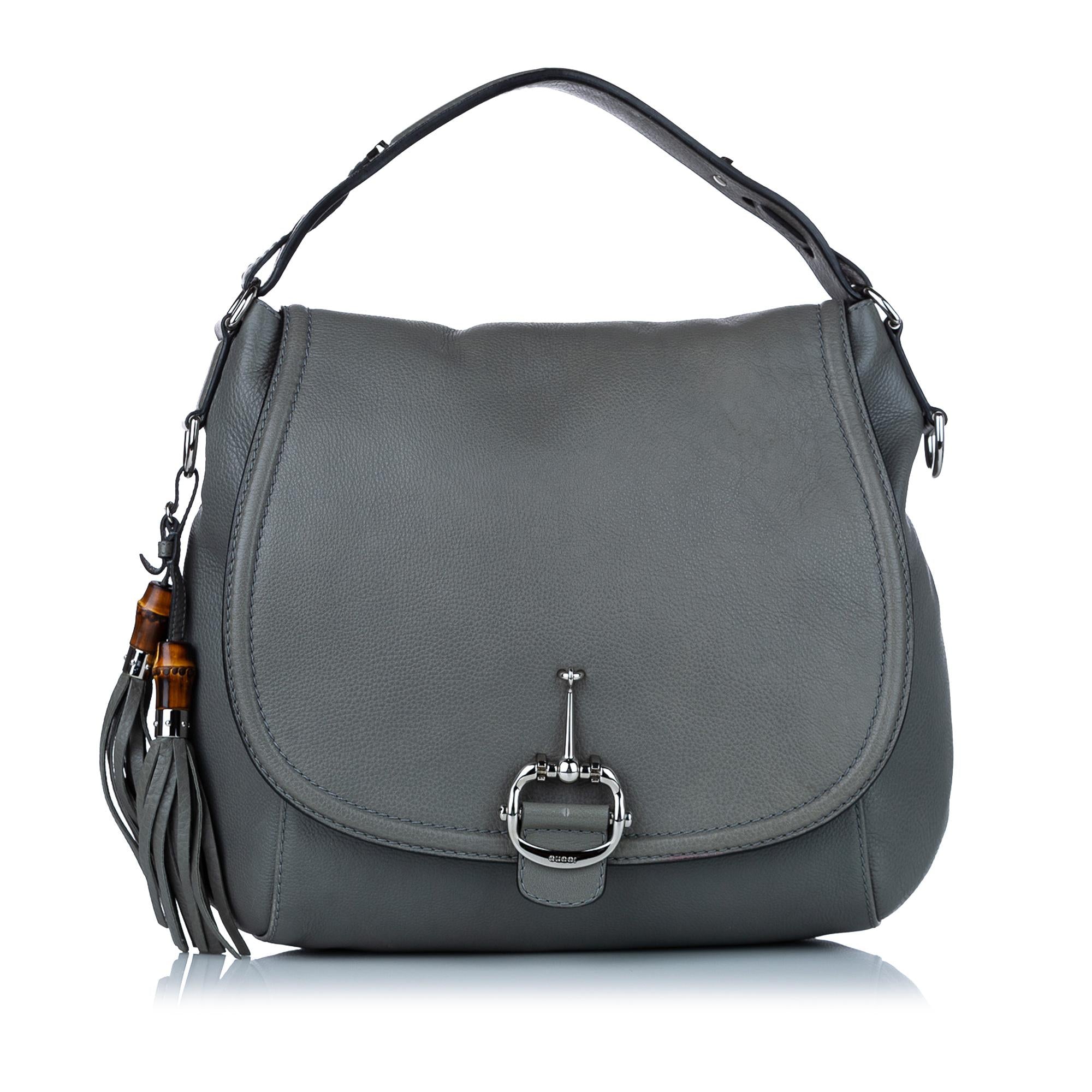 Gucci Techno Horsebit Leather Satchel