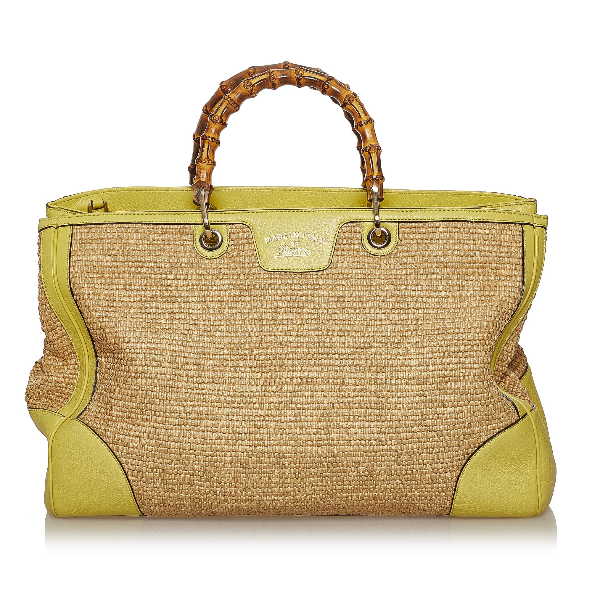 Gucci Bamboo Raffia Satchel