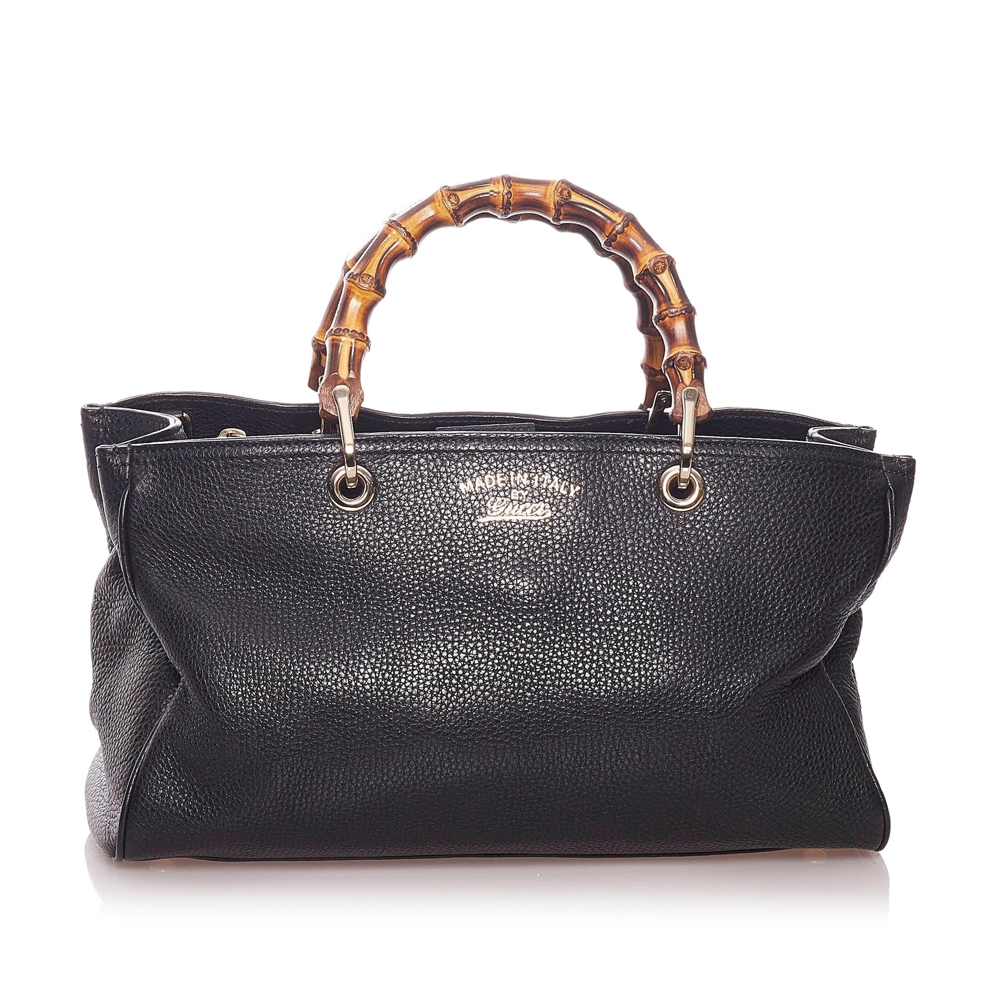 Gucci Bamboo Shopper Leather Handbag