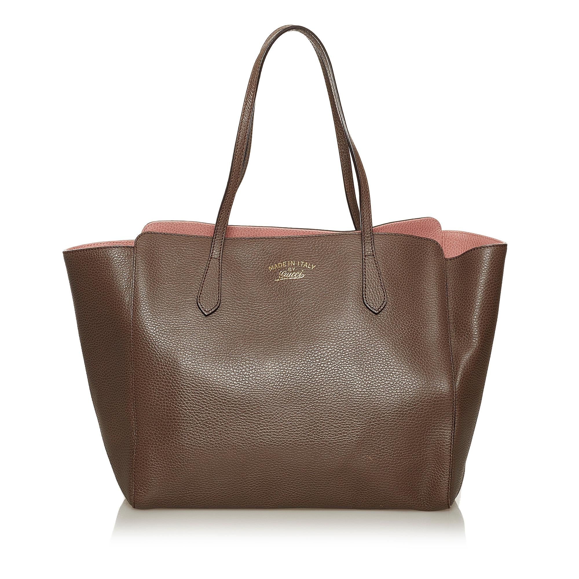 Gucci Swing Leather Tote Bag