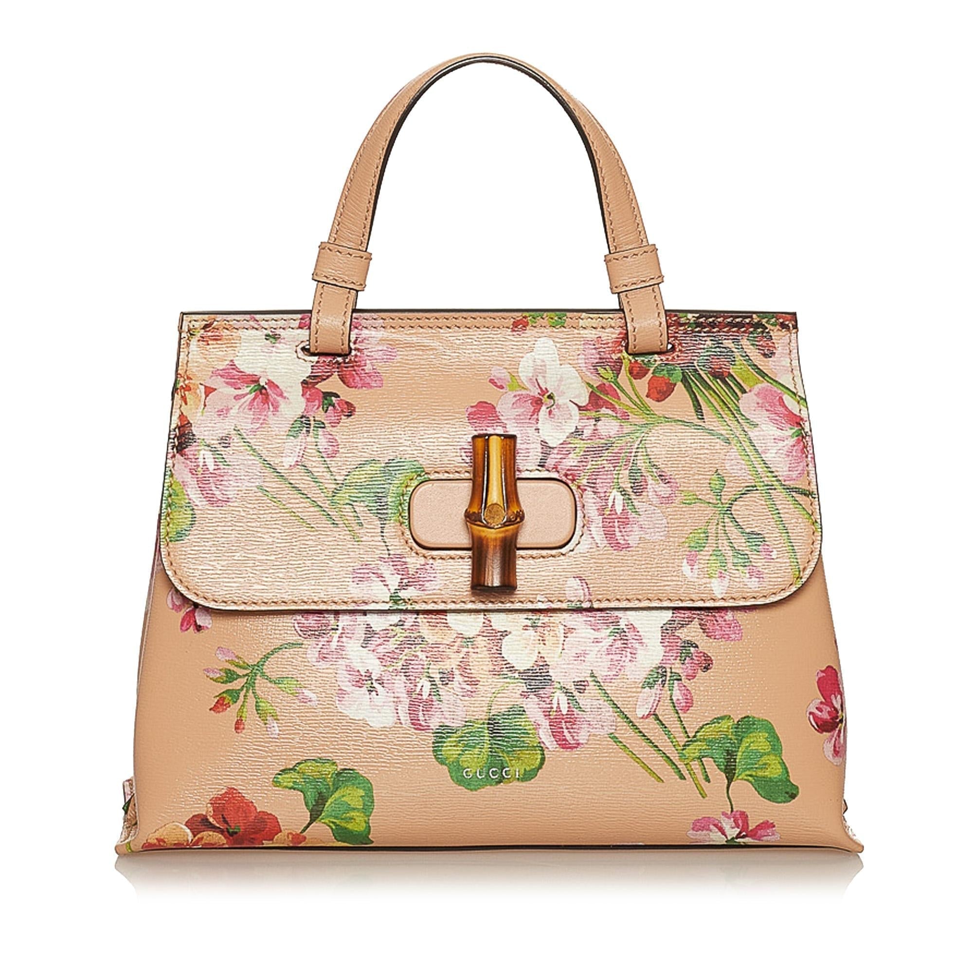 Gucci Bamboo Daily Blooms Leather Satchel