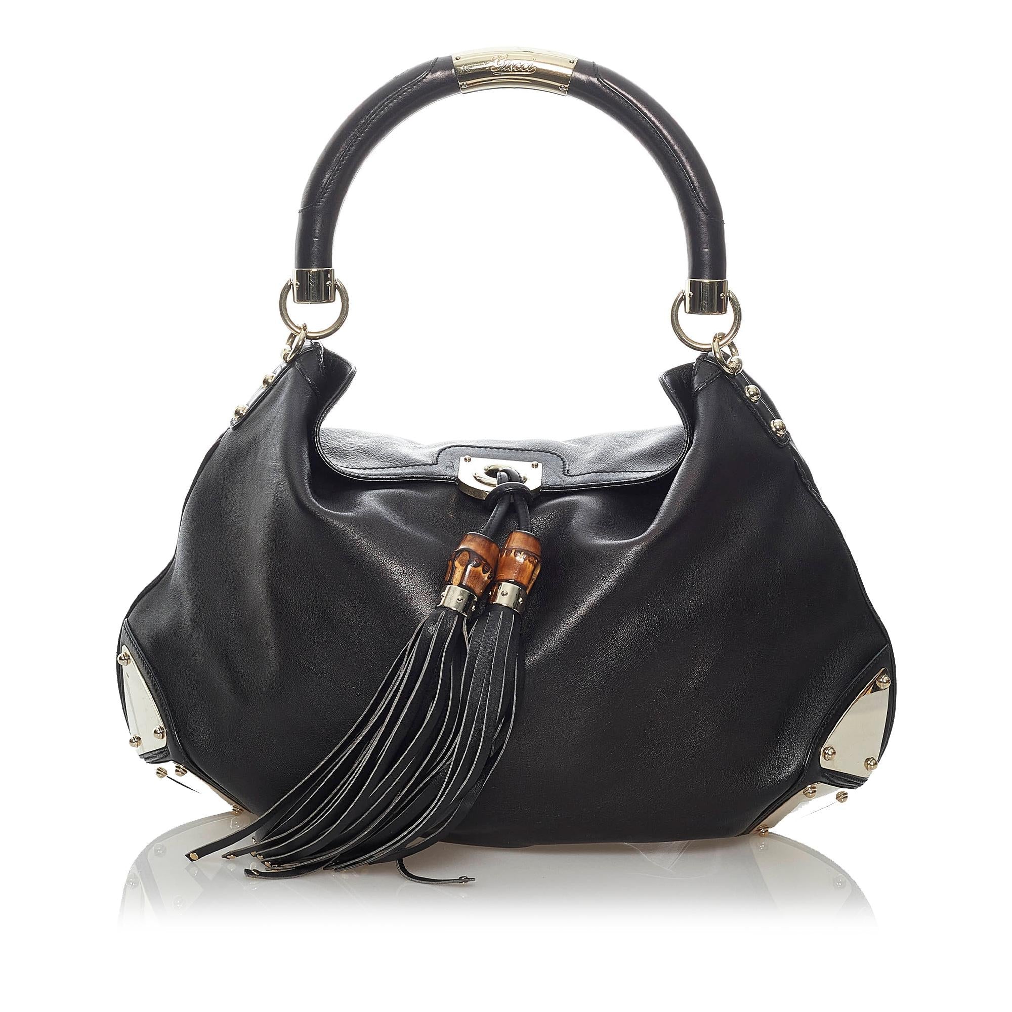 Gucci Bamboo Indy Leather Hobo Bag