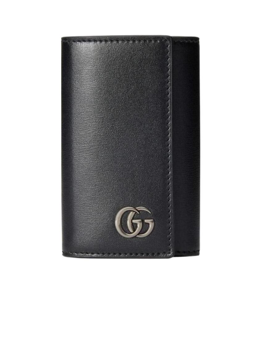 Gucci Gg Marmont Leather Key Case In Black