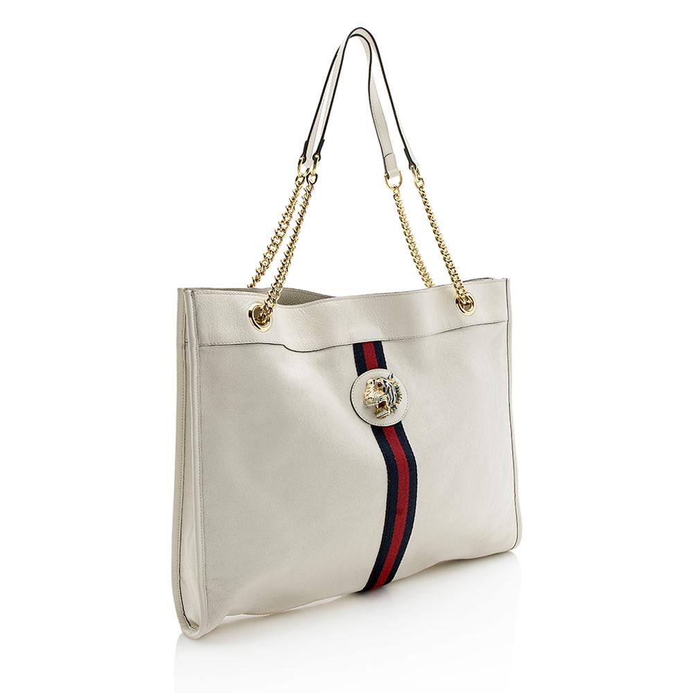 Gucci Leather Rajah Large Tote SHF12925
