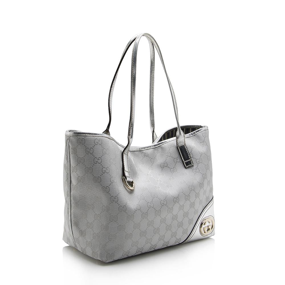 Gucci Metallic GG Canvas Britt Small Tote SHF13874