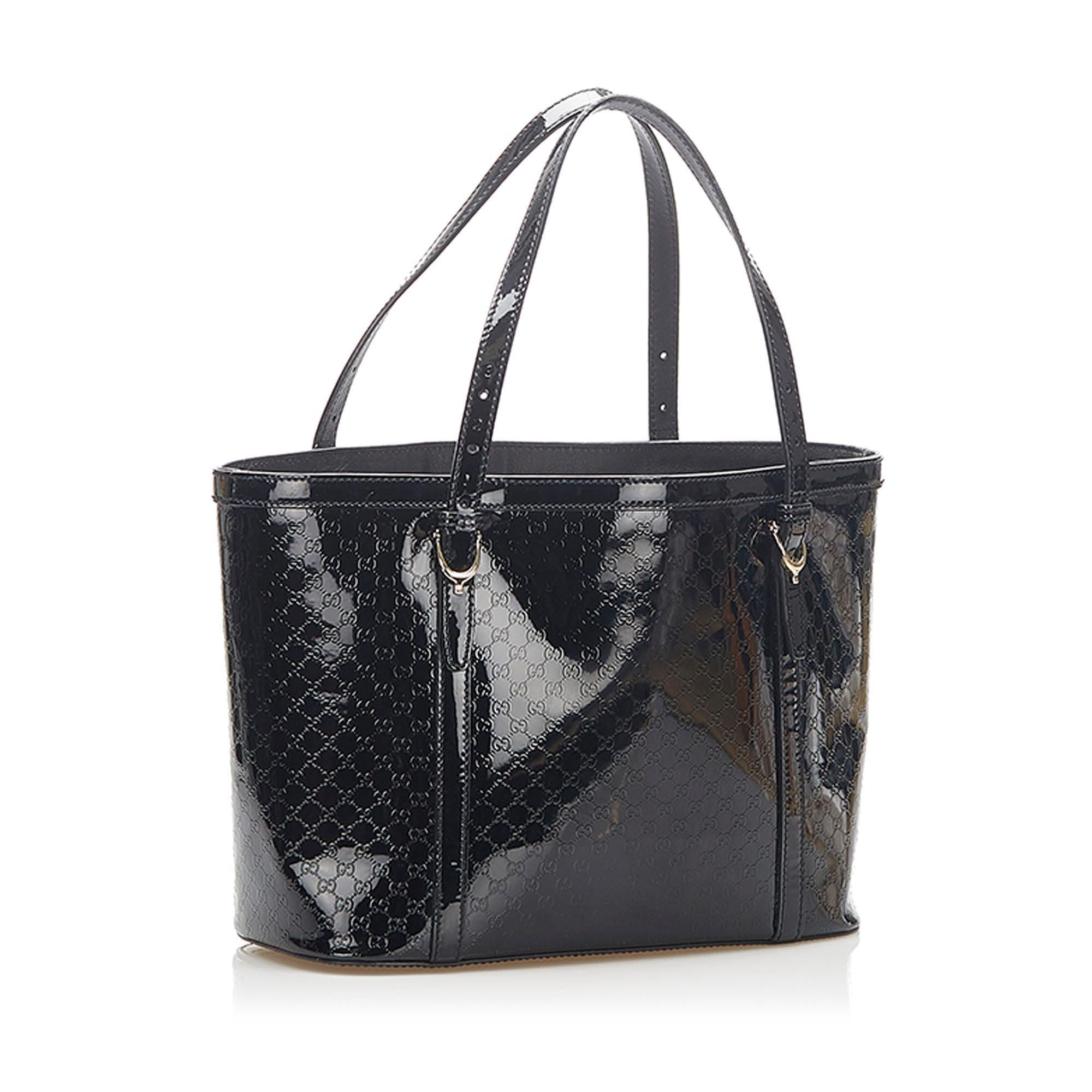 Gucci Microguccissima Nice Patent Leather Tote Bag SHG18489
