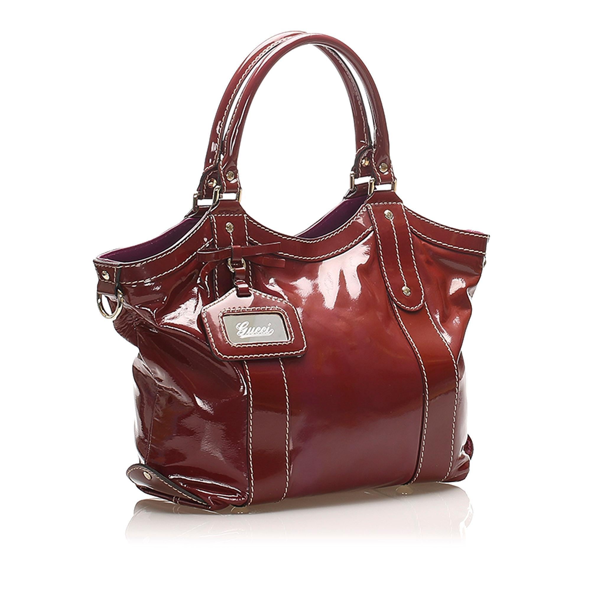 Gucci Vanity Patent Leather Tote Bag SHG15366