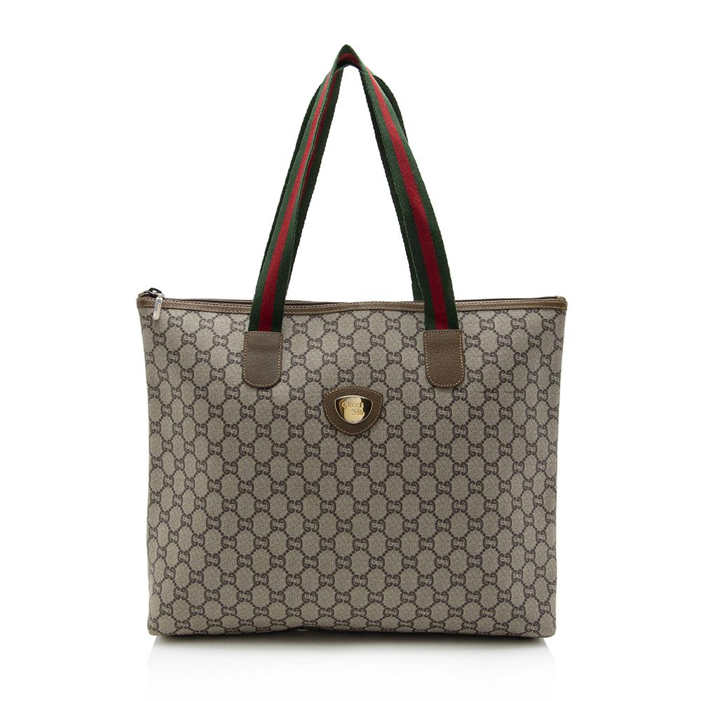 Gucci Vintage GG Supreme Plus Web Tote SHF13824