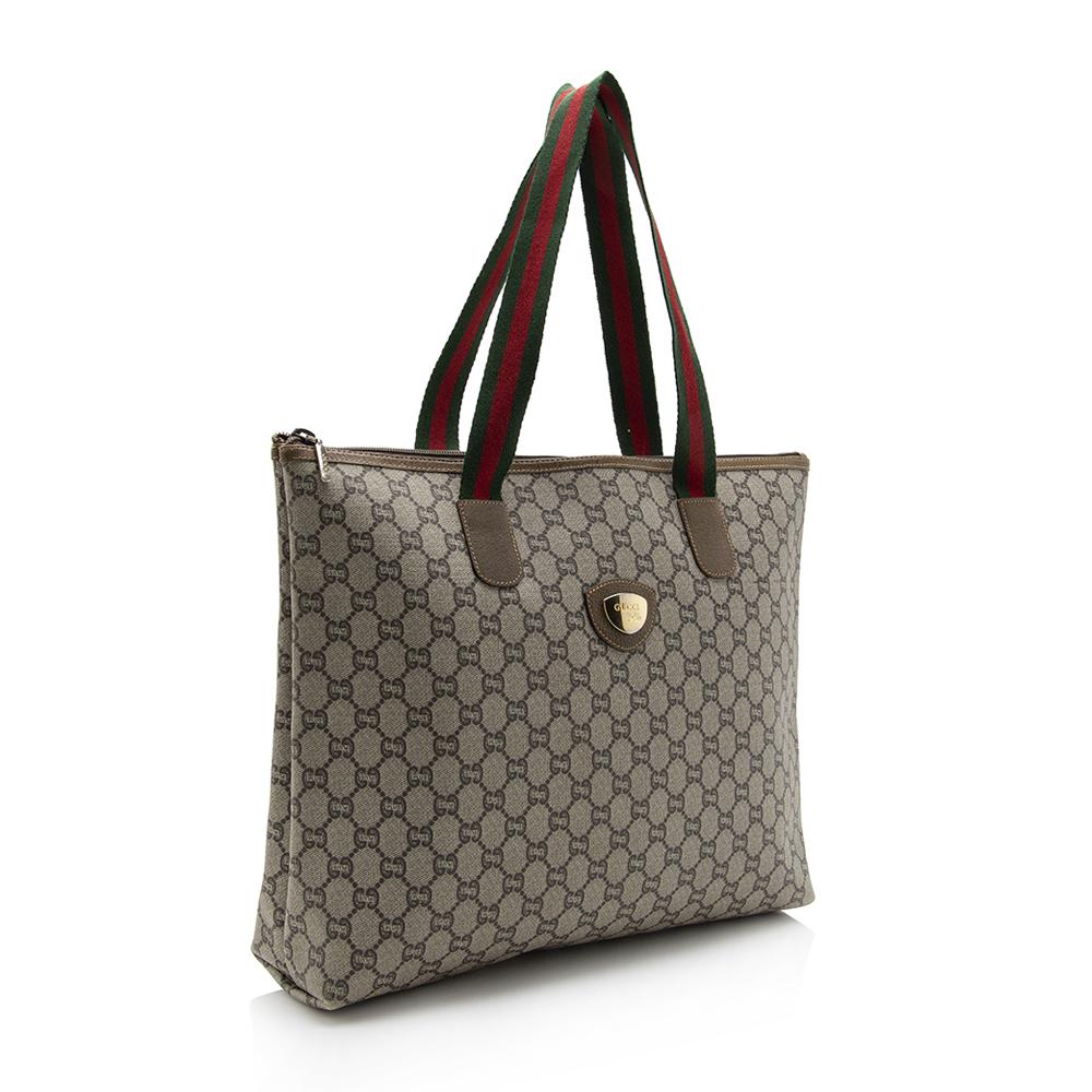 Gucci Vintage GG Supreme Plus Web Tote SHF13824