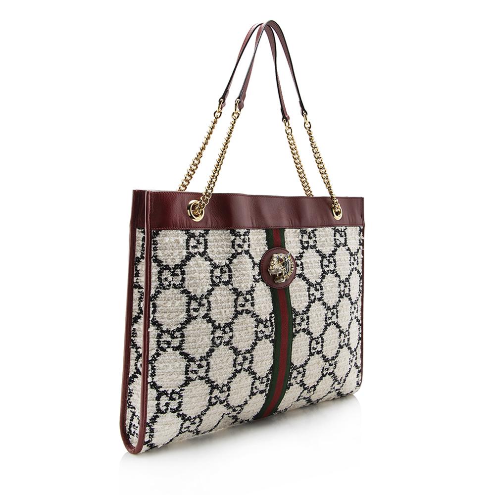 Gucci Tweed Rajah Large Tote SHF13836