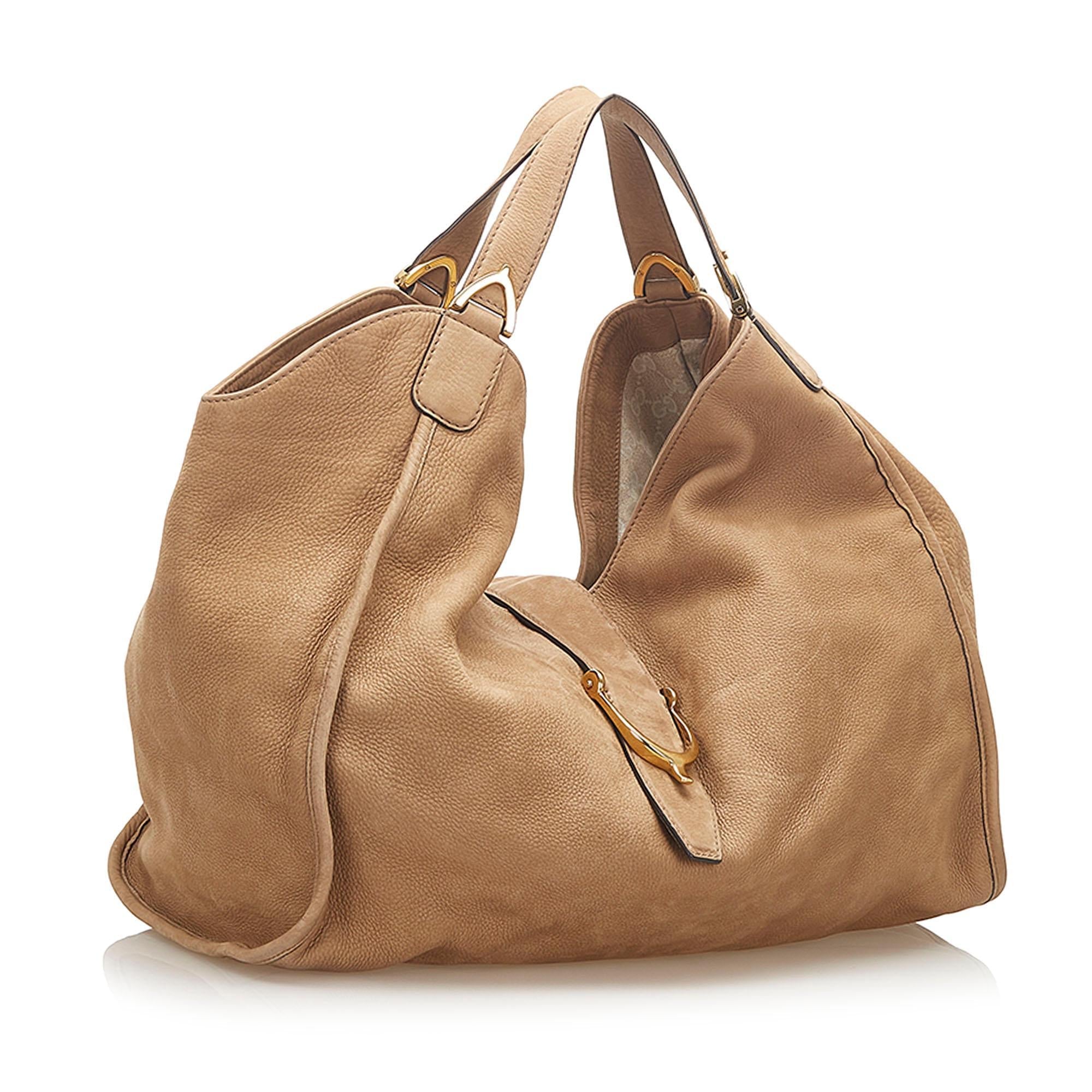 Gucci Soft Stirrup Nubuck Leather Tote Bag SHG18788