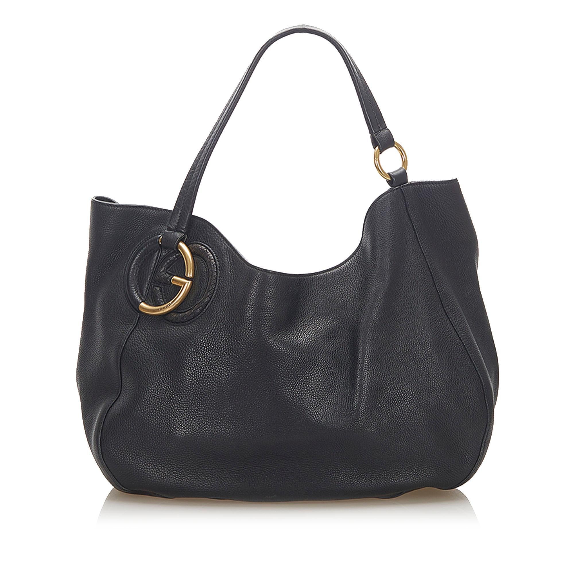 Gucci Twill Leather Tote SHG17572