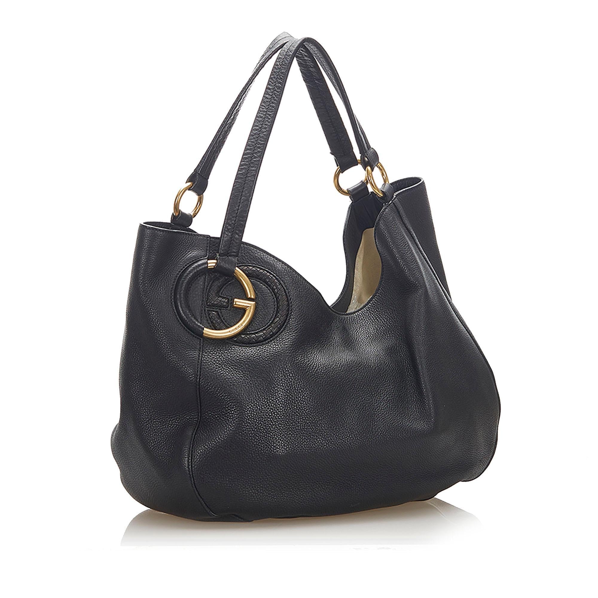 Gucci Twill Leather Tote SHG17572