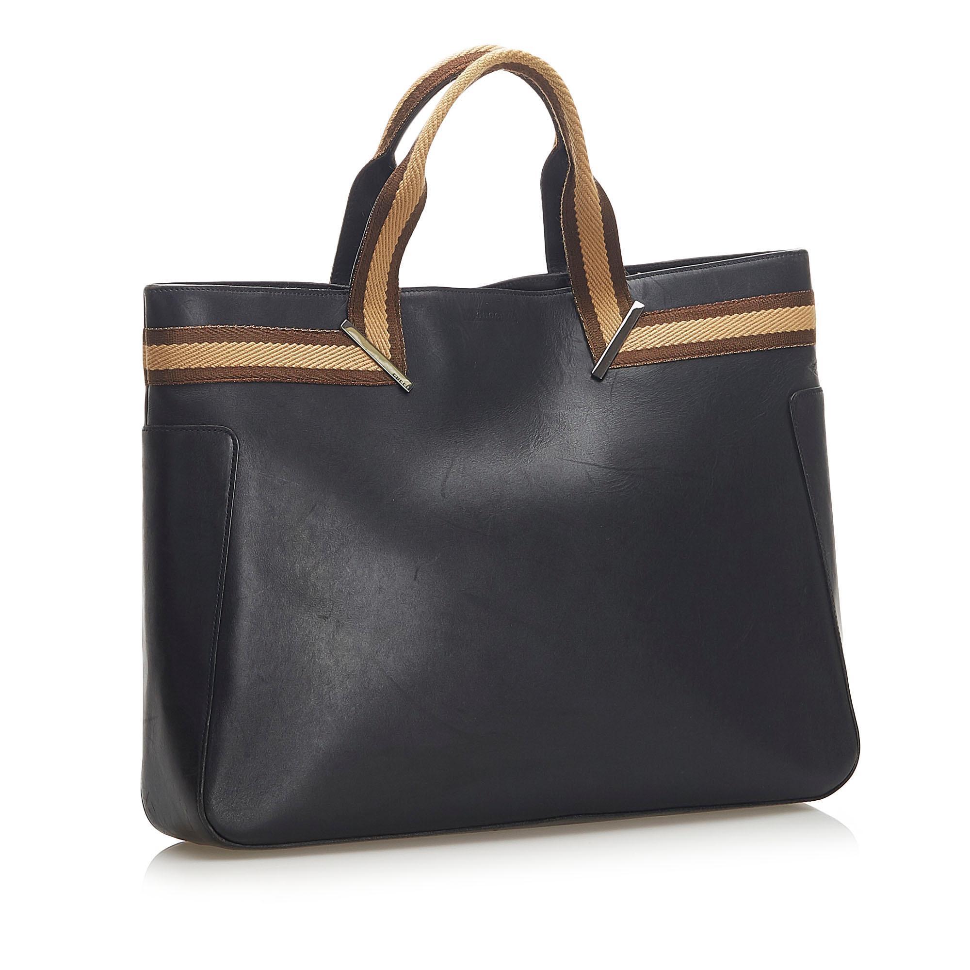 Gucci Web Leather Tote Bag SHG19064