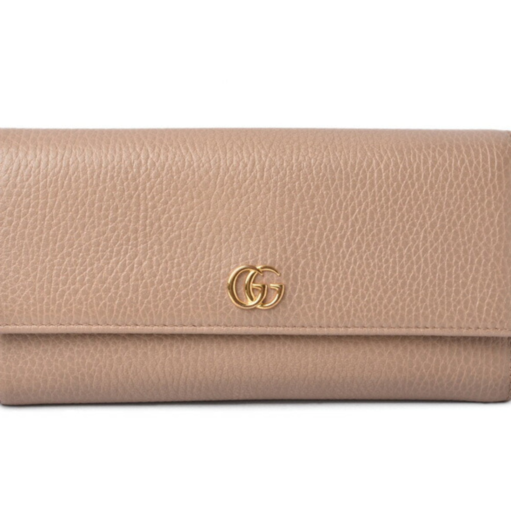 Gucci wallet GUCCI long 456116CAO0G5729 Petit Marmont Continental Beige Gold