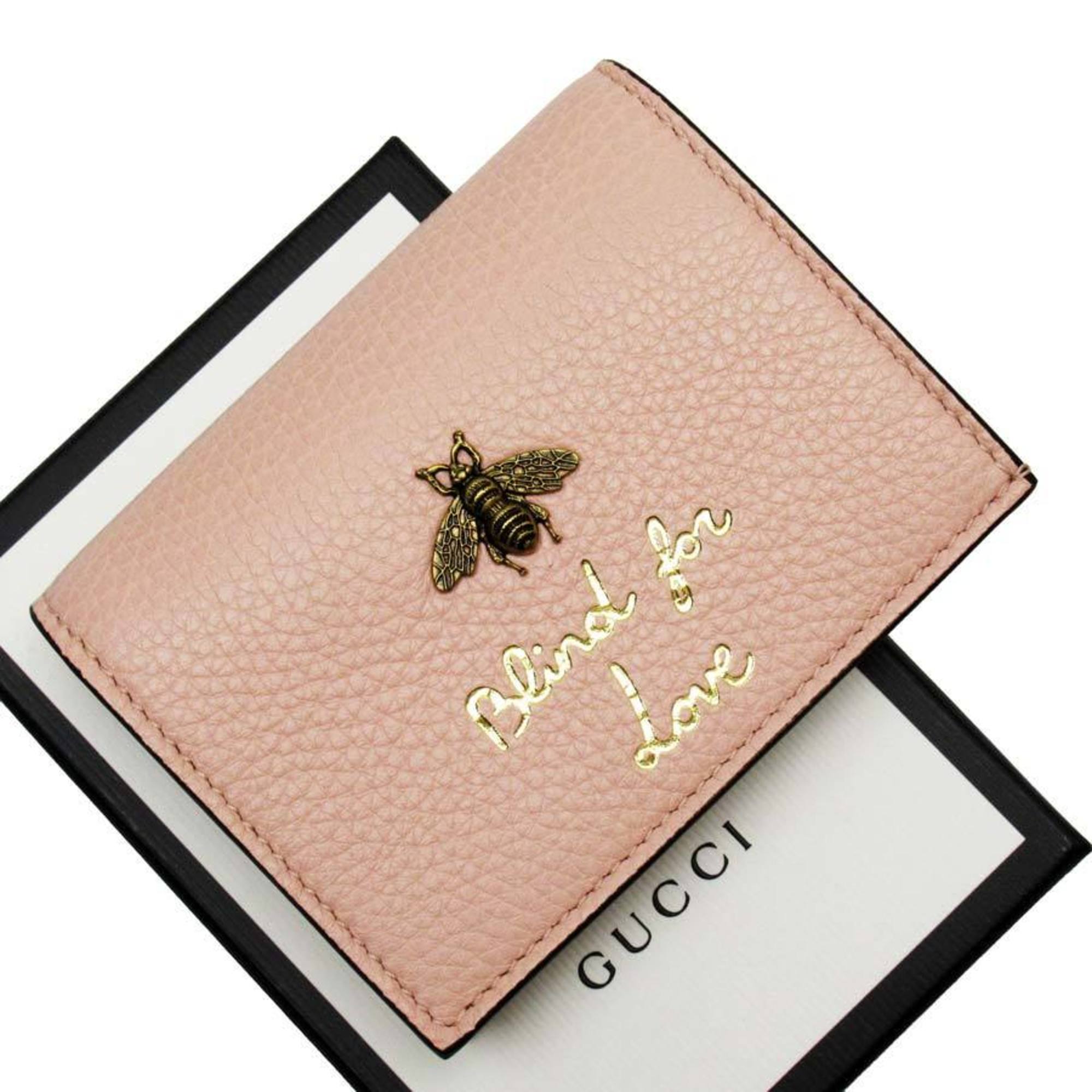 Gucci bifold wallet pink leather 460185