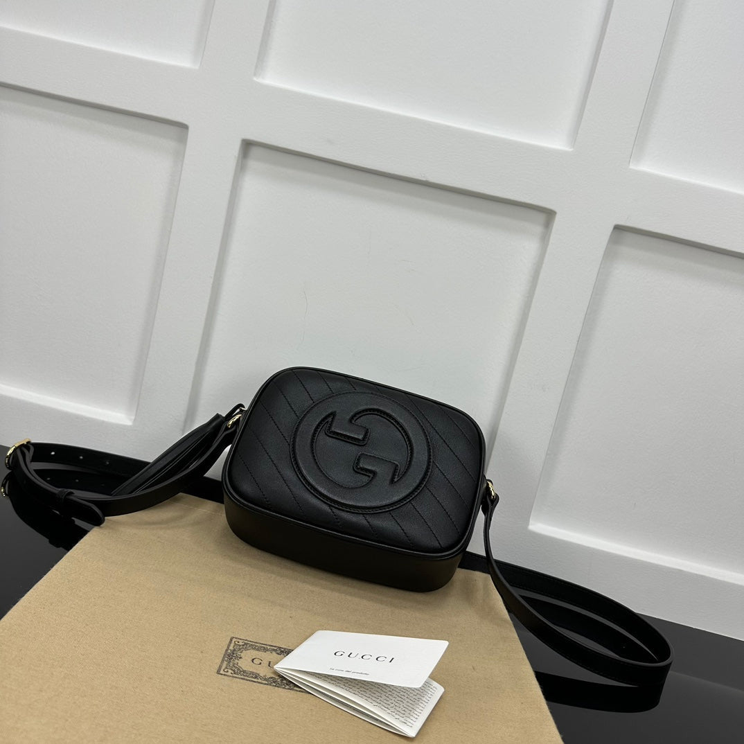 Gucci Blondie Leather Shoulder Bag Black Crossbody Bags