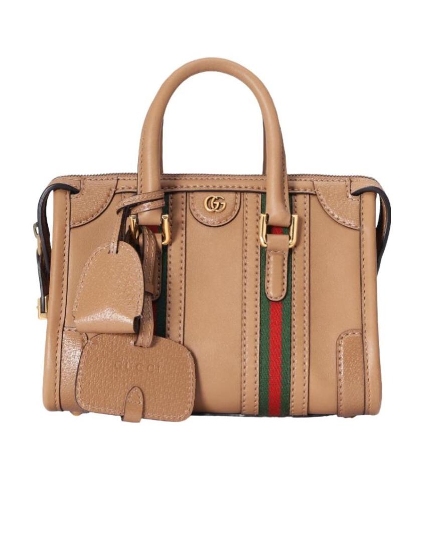 Gucci Bauletto Medium Top Handle Bag Brown Handle