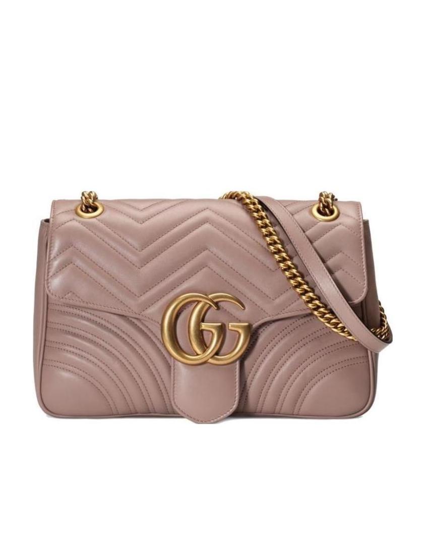 Gucci Gg Marmont Quilted Leather Shoulder Bag Women Blush Crossbody Bags