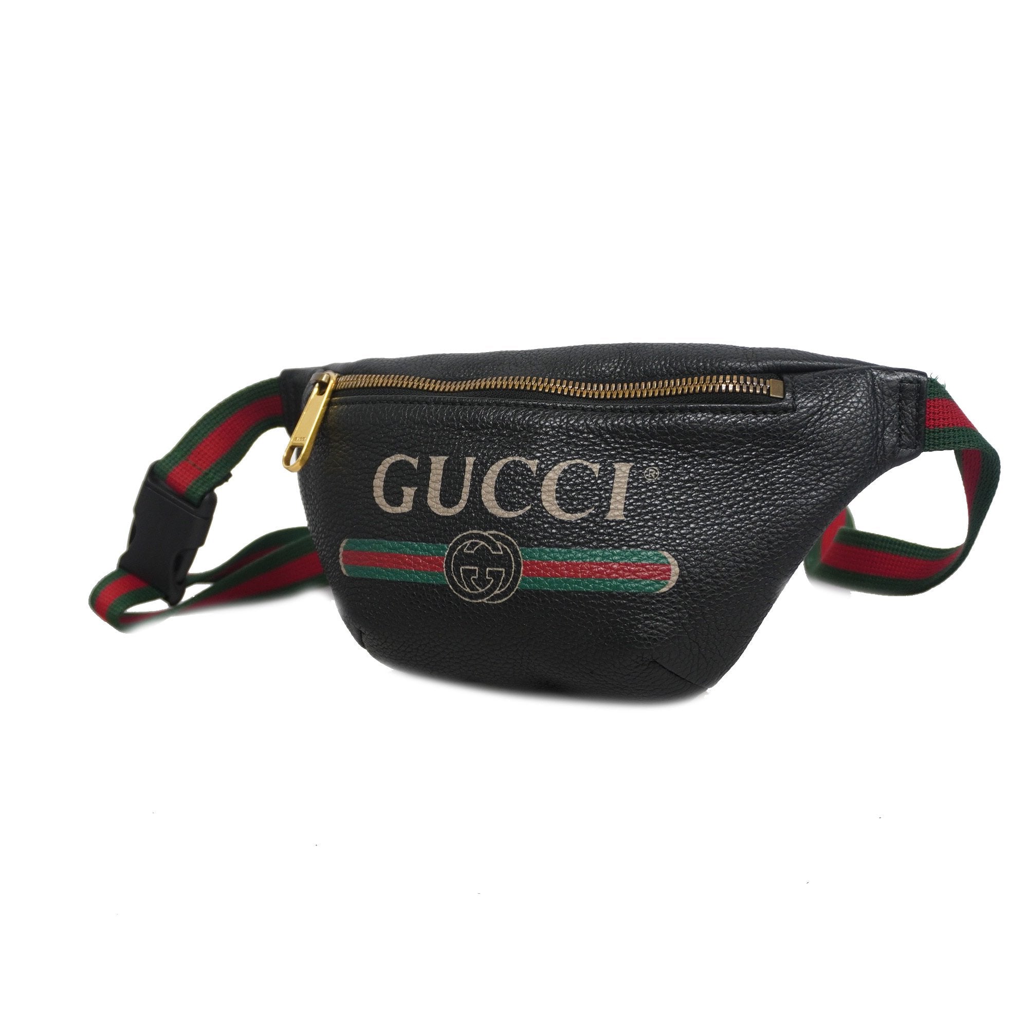 Gucci body bag 527792 leather black gold metal