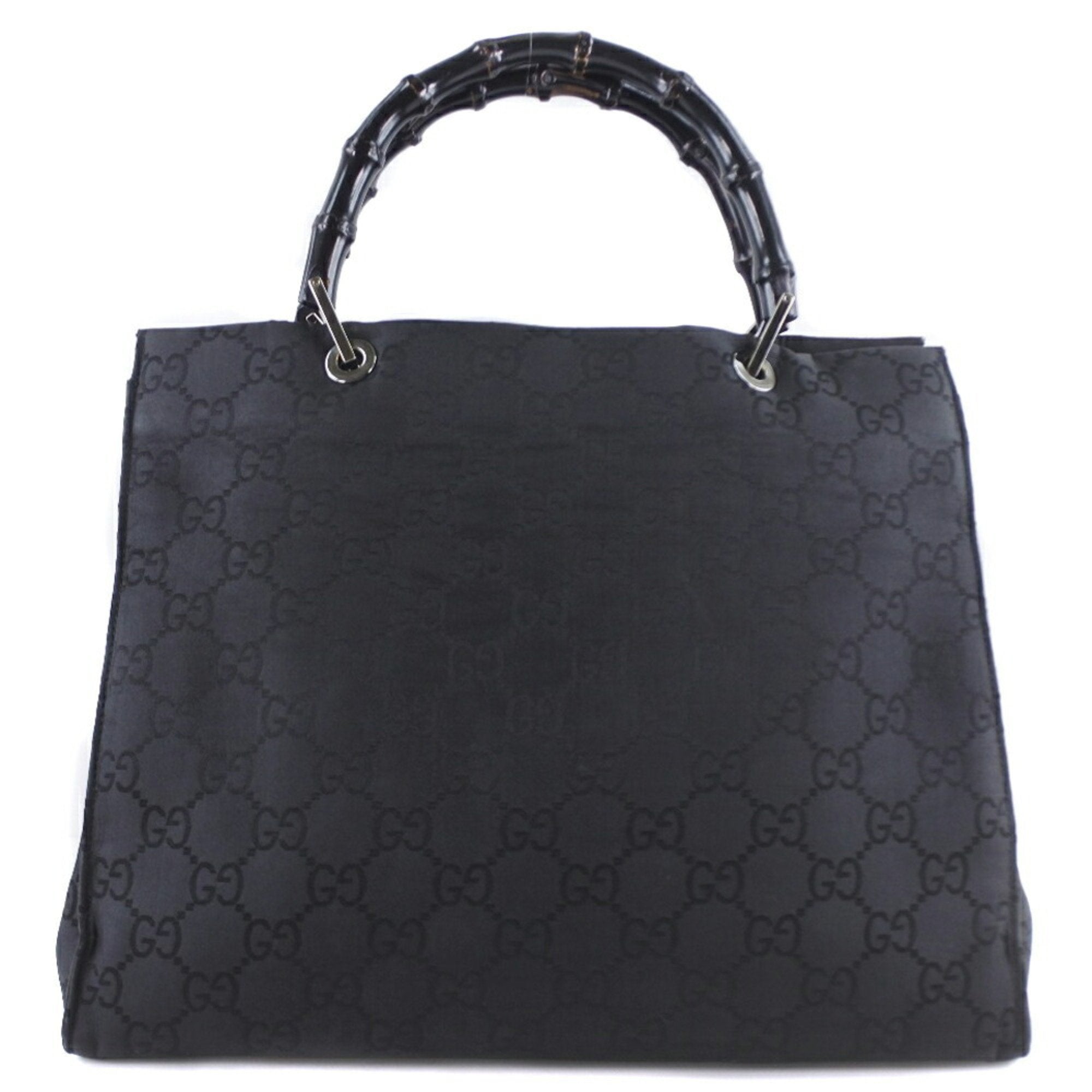 Gucci Bamboo 0021010 GG Canvas Black Unisex Tote Bag