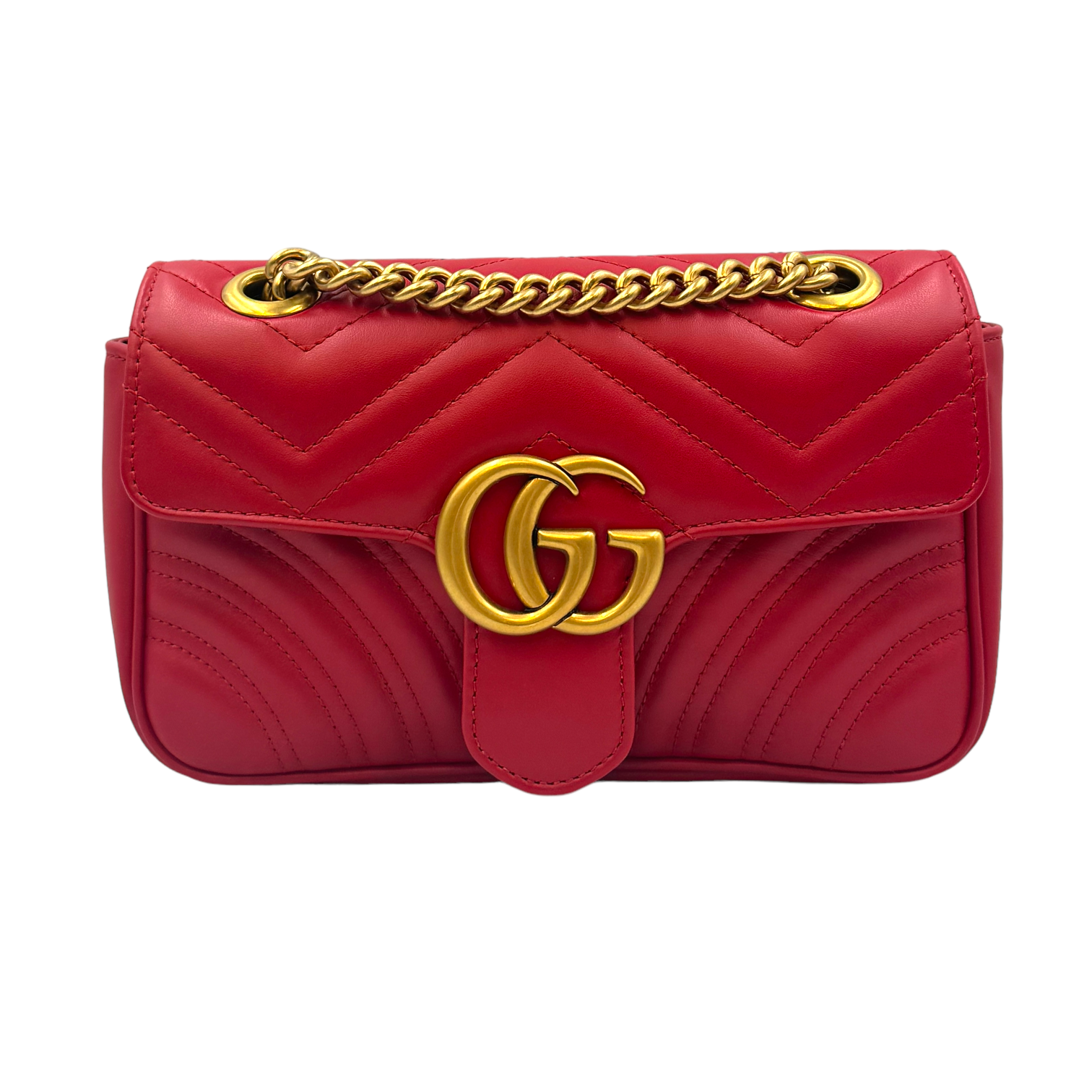 Gucci Ggarmont Mini Red Leathertrimmed Matelasse Shearling Shoulder Bag Women Black Crossbody Bags