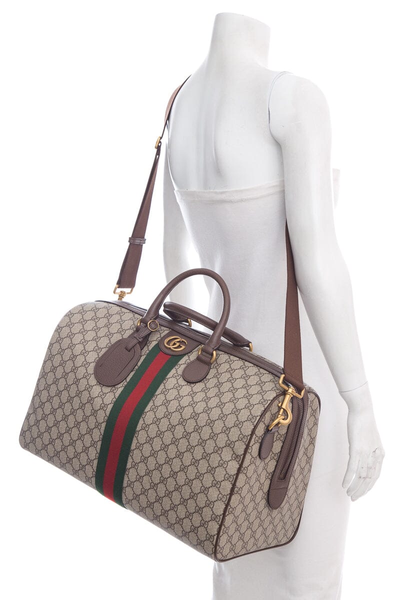 Gucci Brown Canvas Monogram Duffle Bag