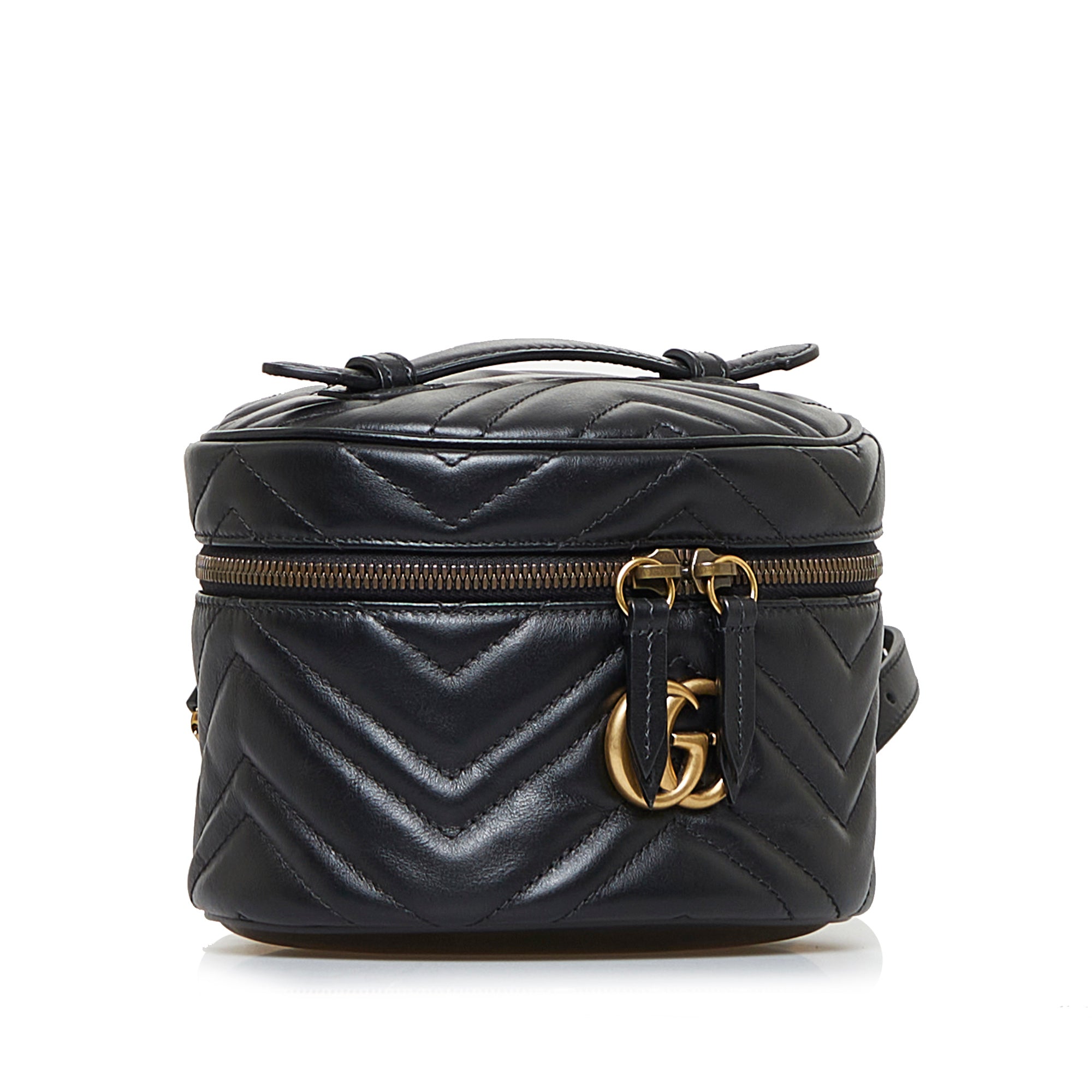 Gucci GG Marmont Round Backpack Black Matelass