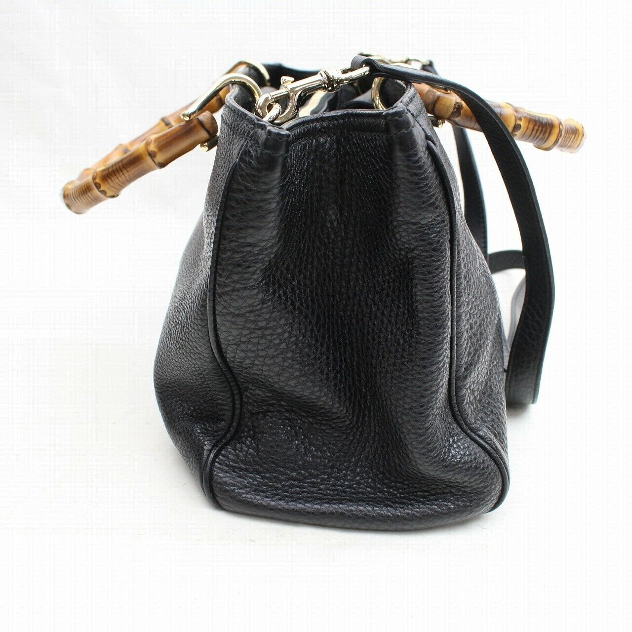 Brand Inspired Gucci Tote Bag Banboo 2way Black Leather SHC710763