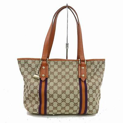 Gucci Tote Bag Brown Canvas SHC115962