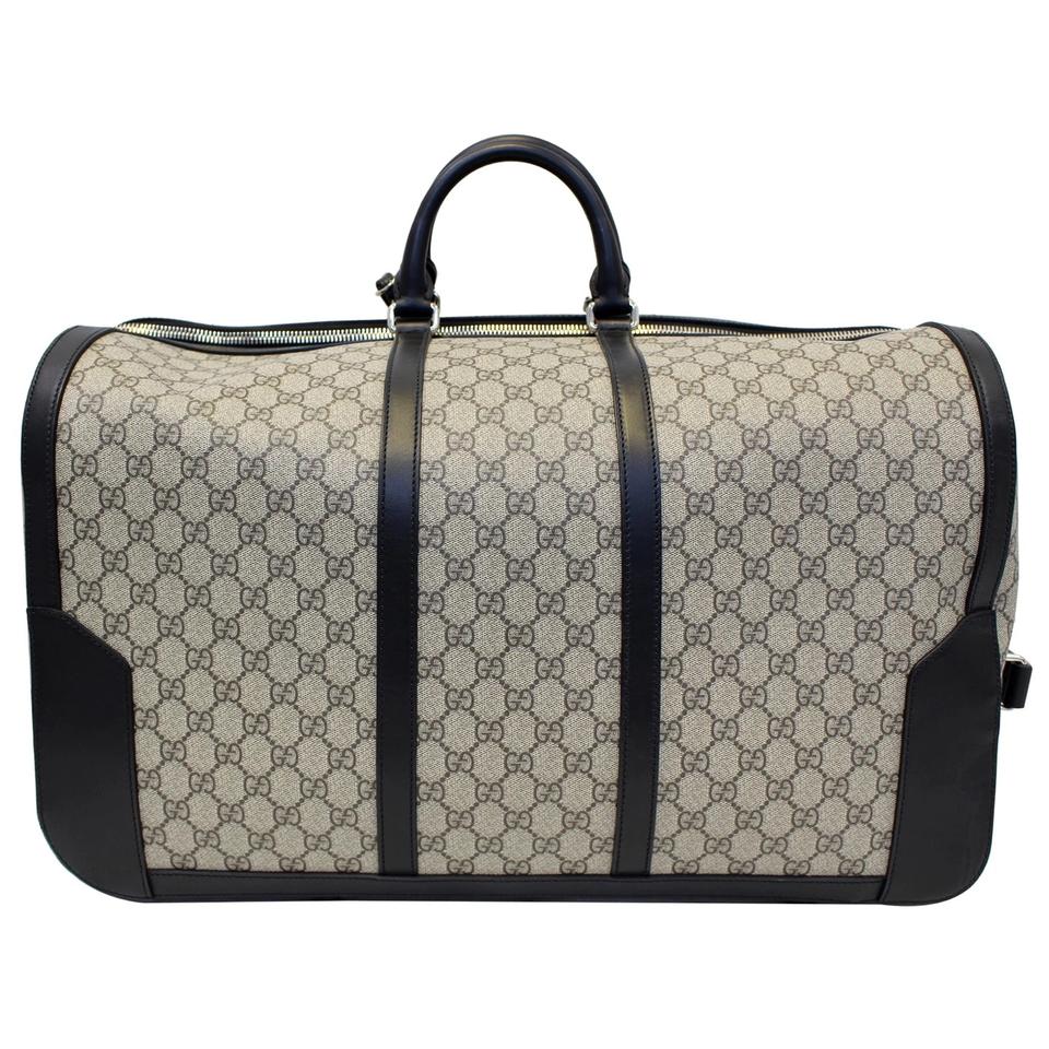 Gucci Bamboo Tassel Tote Duffle Carryon 406382 Beige Gg Supreme Canvas WeekendTravel Bag