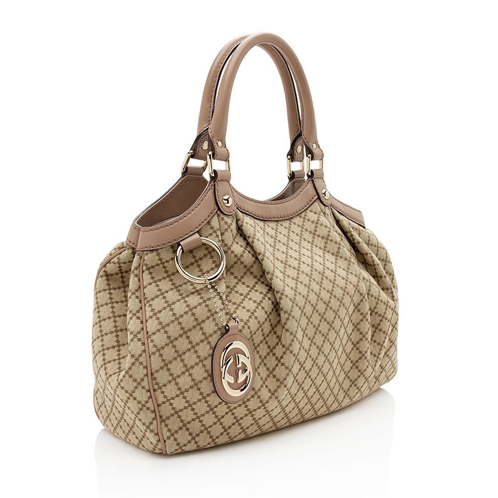 Gucci Diamante Canvas Sukey Medium Tote SHF12389