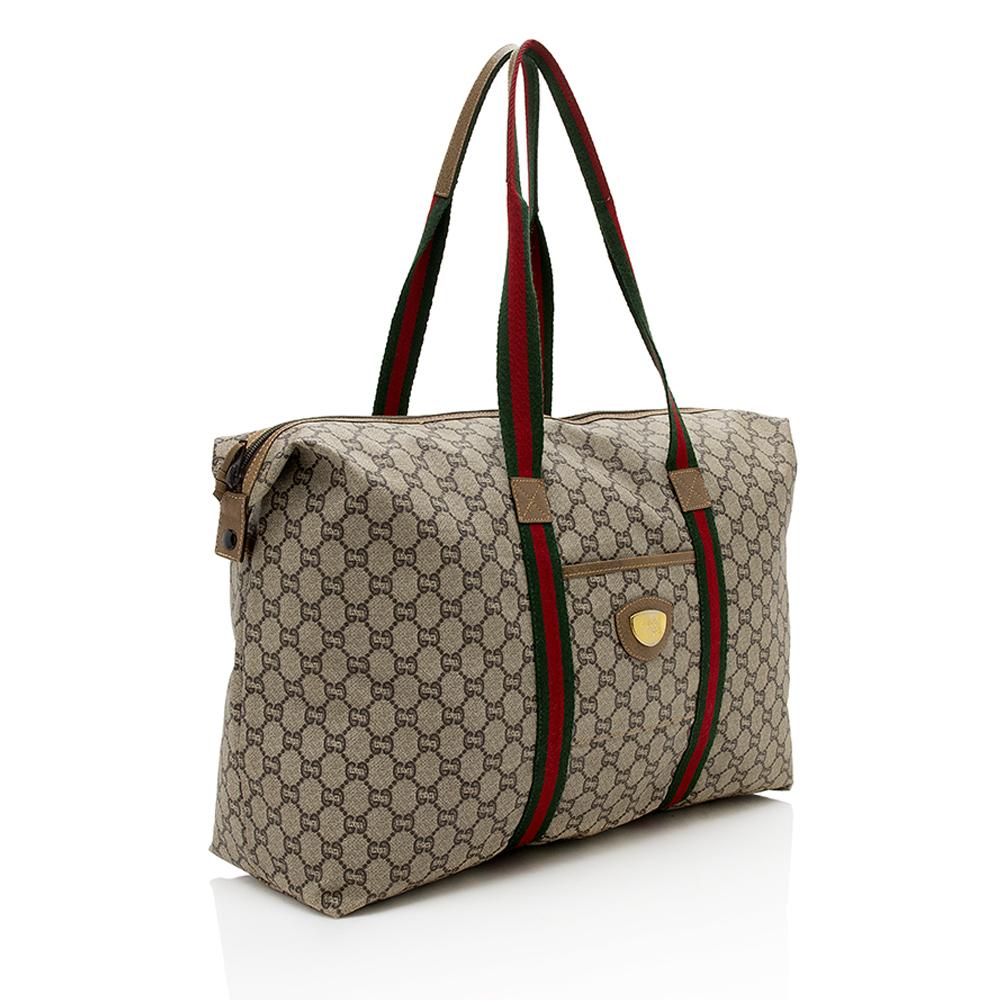 Gucci Vintage GG Plus Web Travel Tote SHF12208