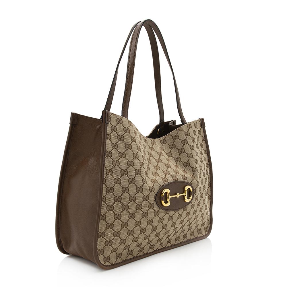 Gucci GG Canvas Leather Horsebit 1955 Tote SHF11689