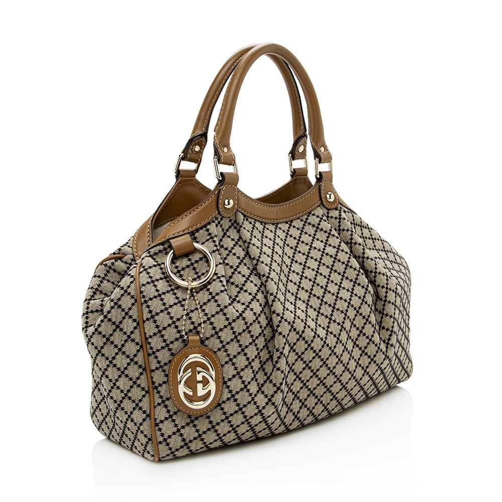 Gucci Diamante Canvas Sukey Medium Tote SHF17757