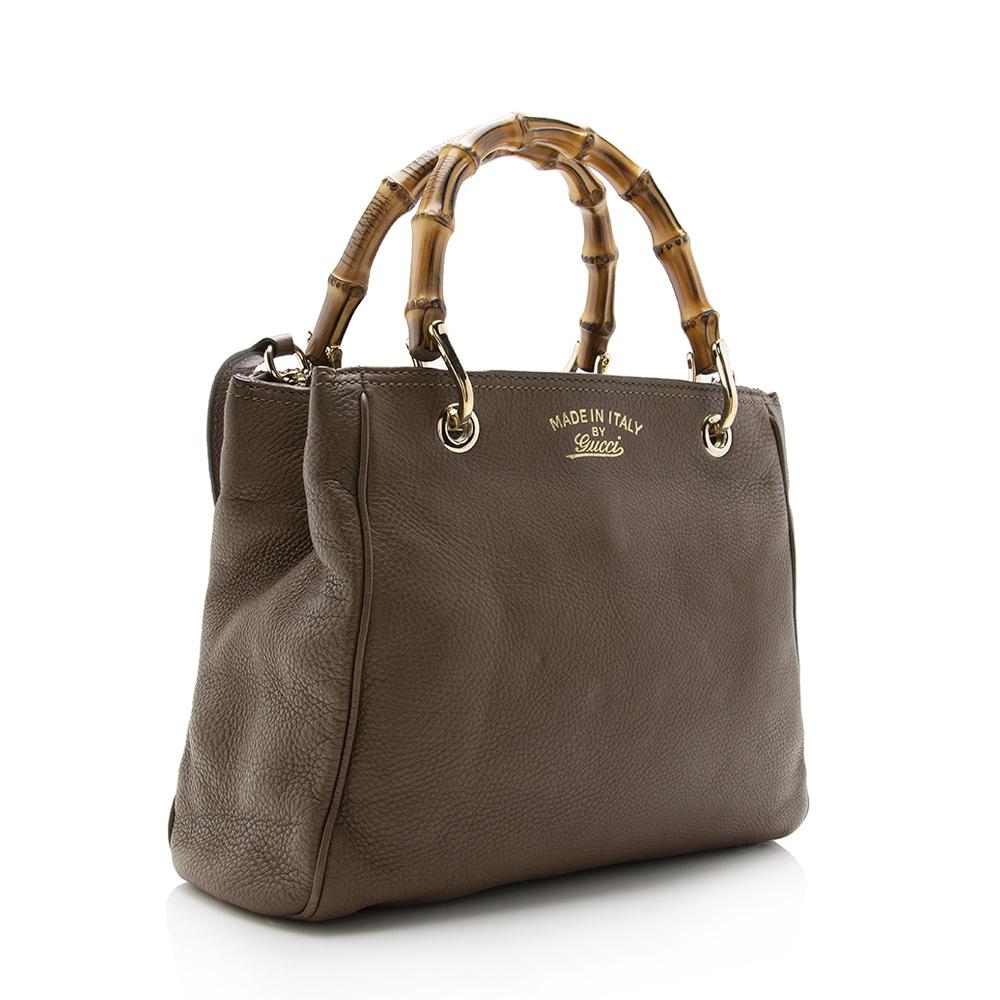 Gucci Leather Bamboo Small Shopper Tote SHF13839