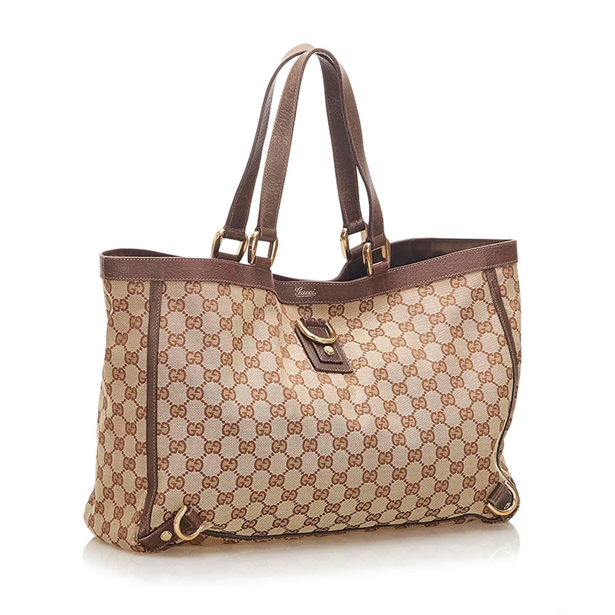 Gucci GG Canvas Abbey D Ring Tote Bag SHG18455